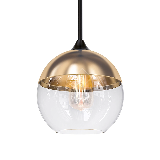 Modern Black Glass Pendant Light 3D model image 1