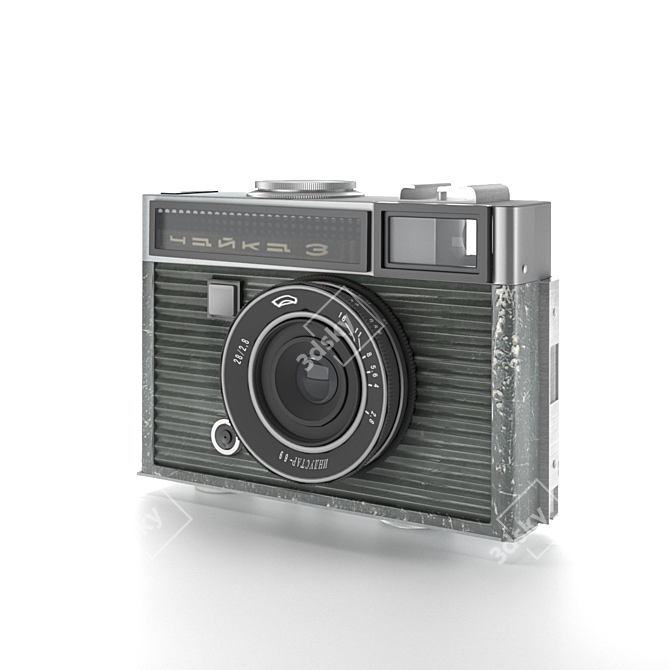 Vintage Soviet Chayka 3: Classic Half-Frame Camera 3D model image 1