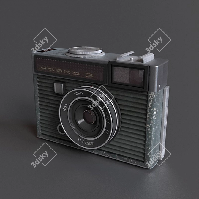 Vintage Soviet Chayka 3: Classic Half-Frame Camera 3D model image 2