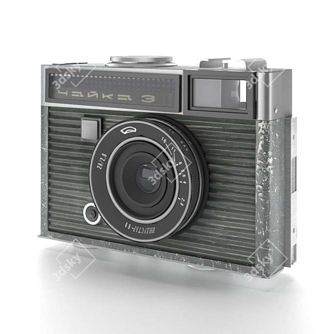 Vintage Soviet Chayka 3: Classic Half-Frame Camera 3D model image 6