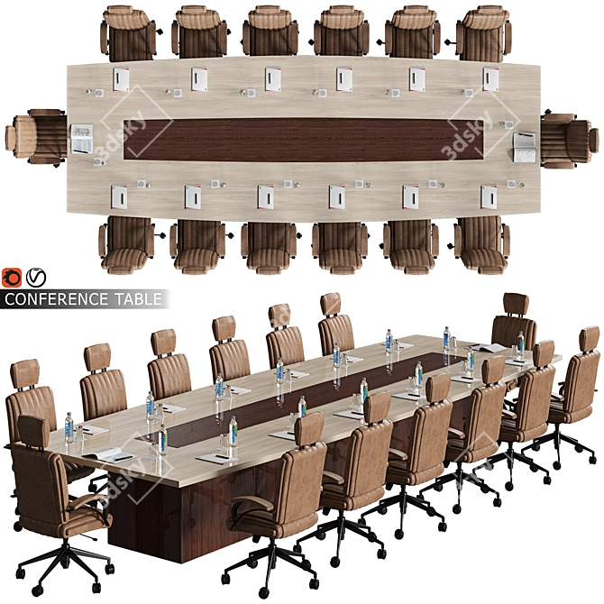 Modern Conference Table 2015 3D model image 1