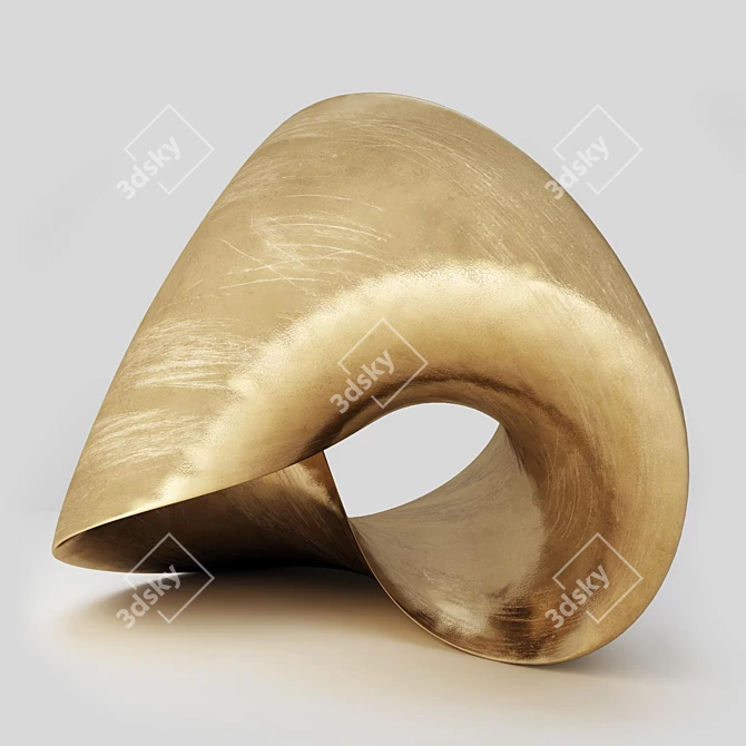 Sleek Abstract Sculpture: 100cm 3D model image 1