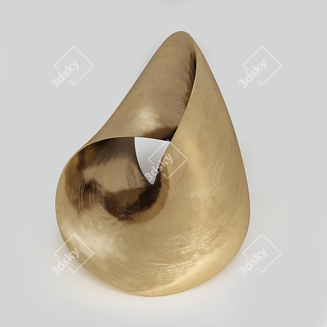 Sleek Abstract Sculpture: 100cm 3D model image 4