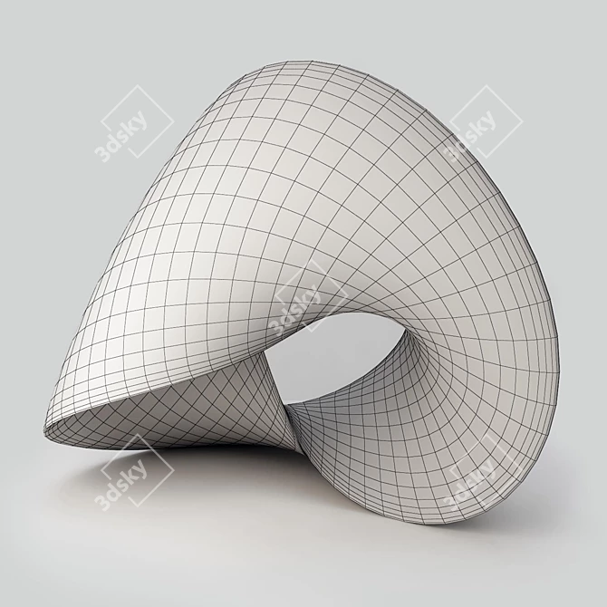 Sleek Abstract Sculpture: 100cm 3D model image 5