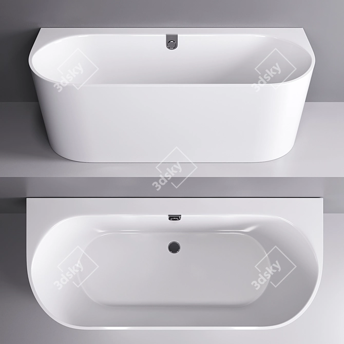 Elegant Wall-Mounted Bathtub: Oberon 2.0 3D model image 1