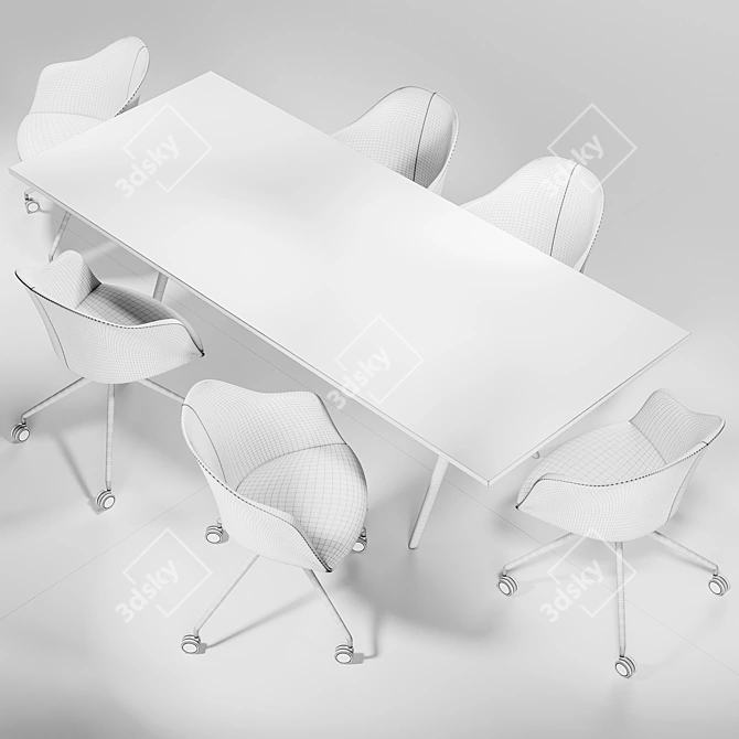 Arper Cila Armchair & Meety Plastic Table Combo 3D model image 5