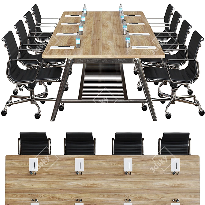 Sleek Conference Table 3D model image 3