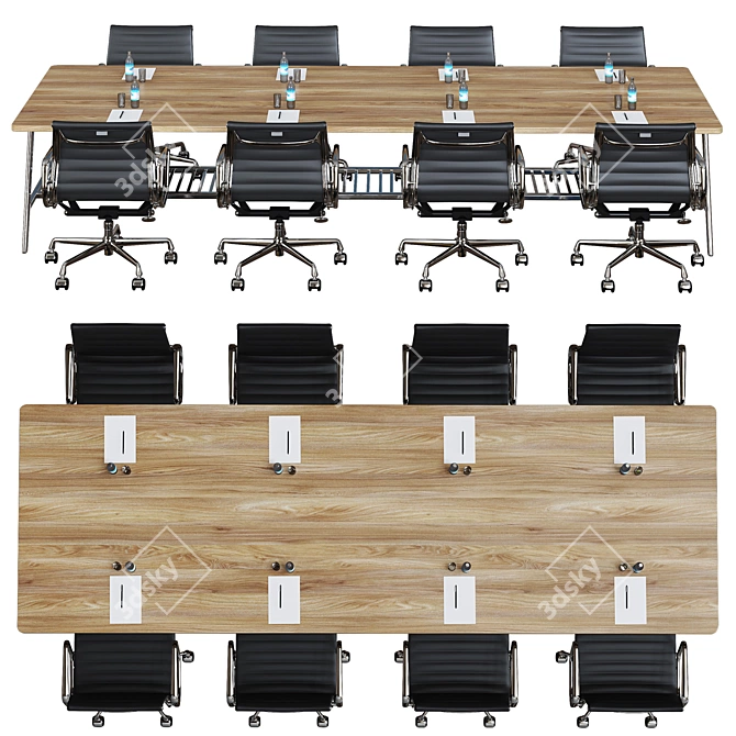 Sleek Conference Table 3D model image 4