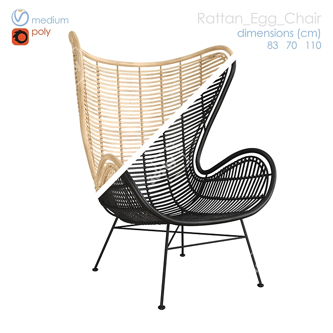 Versatile Wicker Chair - Smooth Everything 3D model image 2