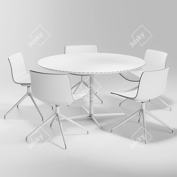 Arper Catifa 53 Trestle Swivel Eolo Table 3D model image 5