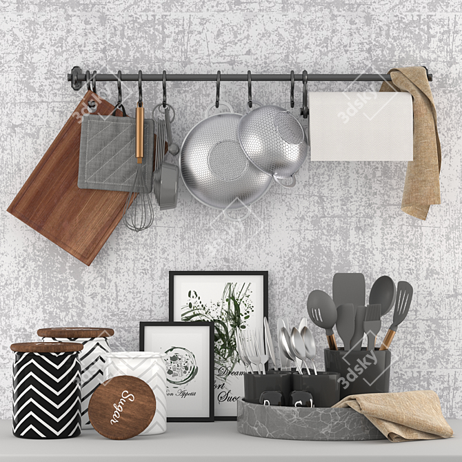 Organize Your Kitchen with this Utensil Rack 3D model image 6