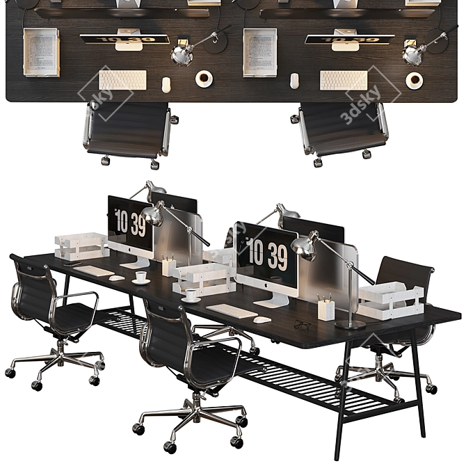 Sleek Office Furniture Set 3D model image 1