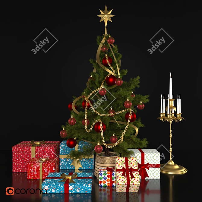 Festive Holiday Decors Set 5 3D model image 1