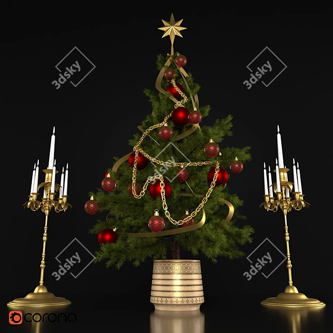 Festive Holiday Decors Set 5 3D model image 2