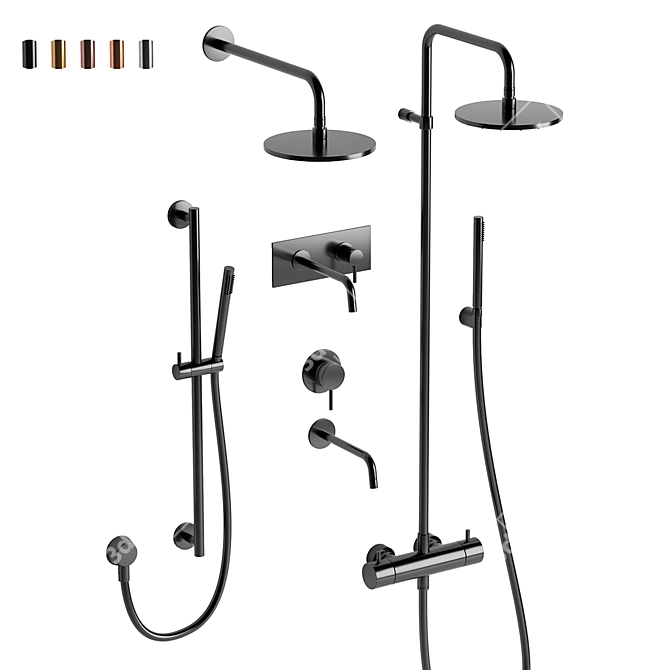 Sleek Shower Set by Paffoni 3D model image 6