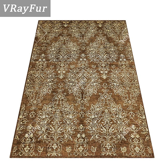 Luxury Set of 3 High-Quality Carpets 3D model image 2