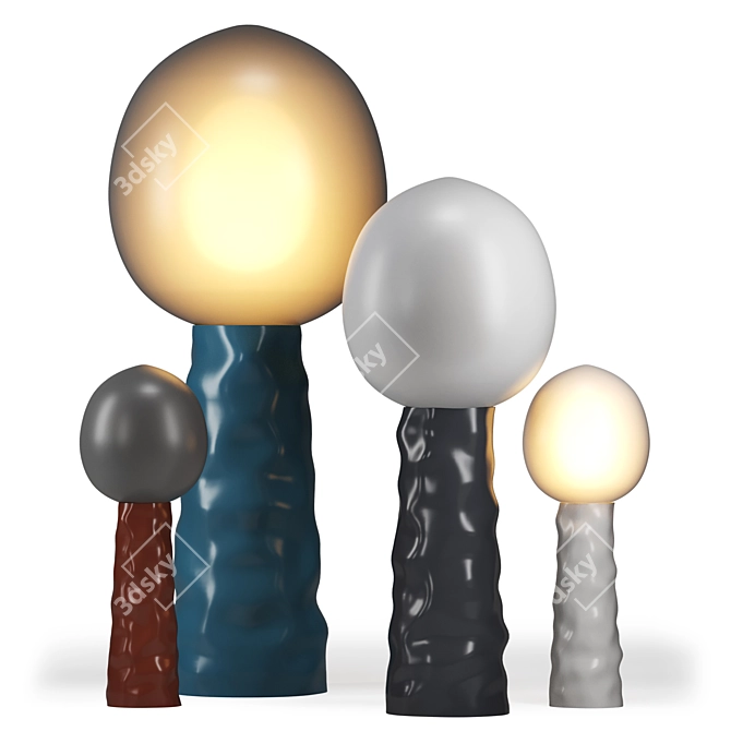 Ceramic Glass LED Floor Lamp 3D model image 1