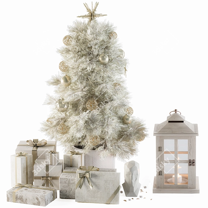 Snowy Gifted Christmas Tree 3D model image 1