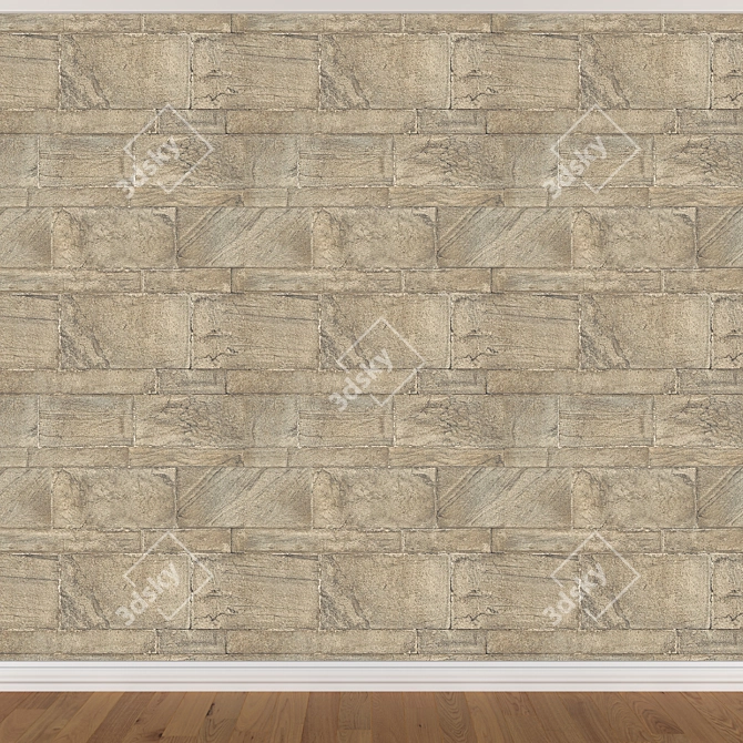 Seamless Wallpaper Set 1518 (3 Colors) 3D model image 2