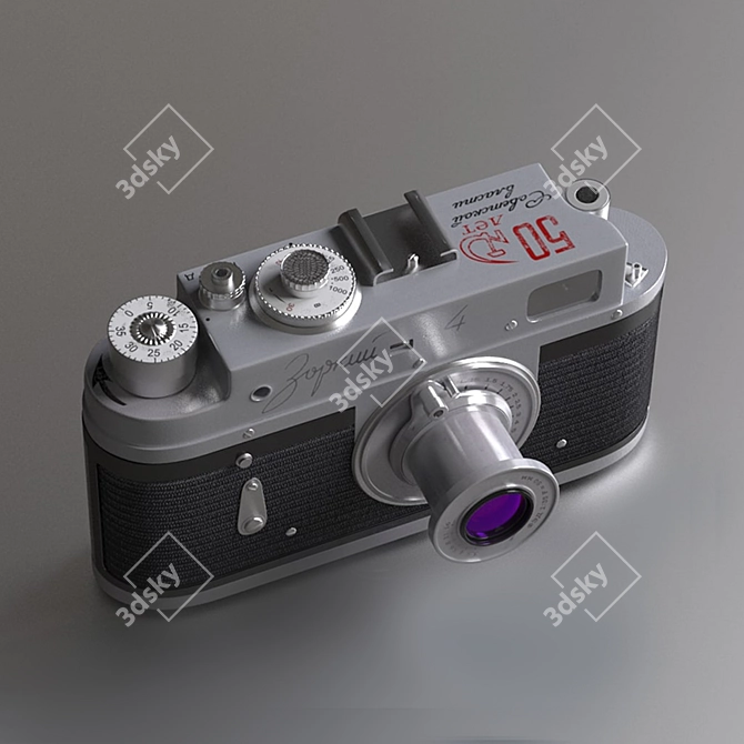 Vintage Zorki 4 Rangefinder Camera 3D model image 3