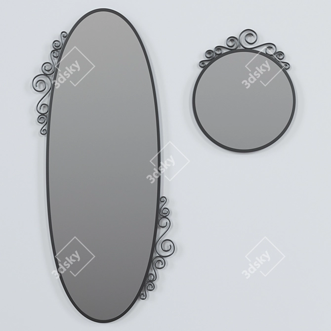 Versatile Oval and Round Mirrors, EKNE, IKEA 3D model image 1