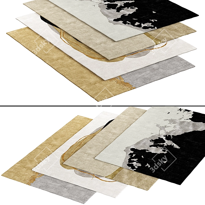 Luxury Grey Shag Rug, 200x300cm 3D model image 2