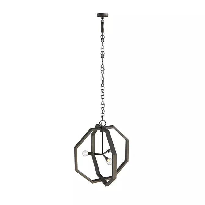 Vintage-inspired Cooper Brass Chandelier 3D model image 3