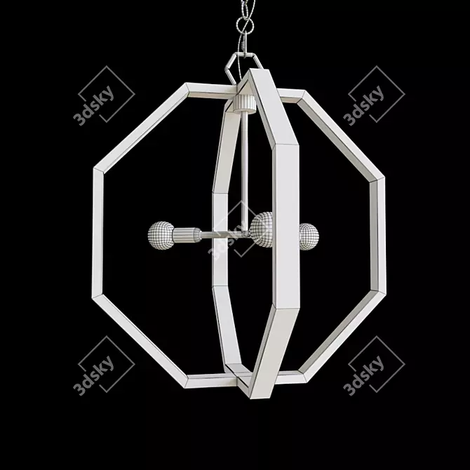 Vintage-inspired Cooper Brass Chandelier 3D model image 4