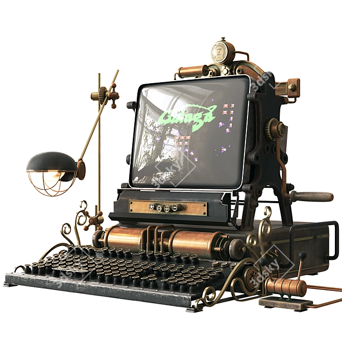 Steampunk Computer: Polys: 209,894, XForm, Box Trick, 150 Model Parts 3D model image 1