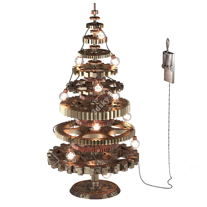 Vintage Steampunk Christmas Tree 3D model image 1