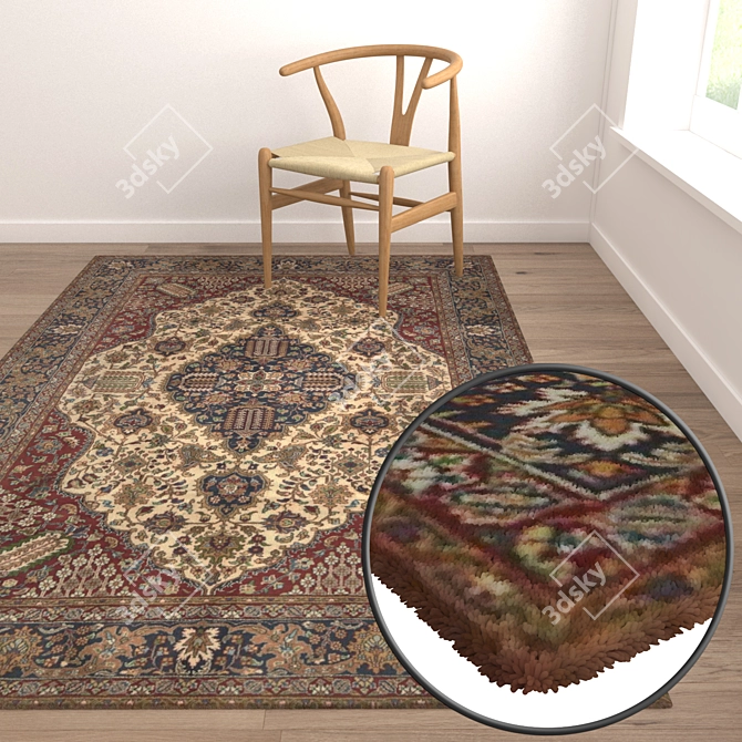1942 Carpets Set: High-Quality Textures for Close and Far Perspectives 3D model image 5