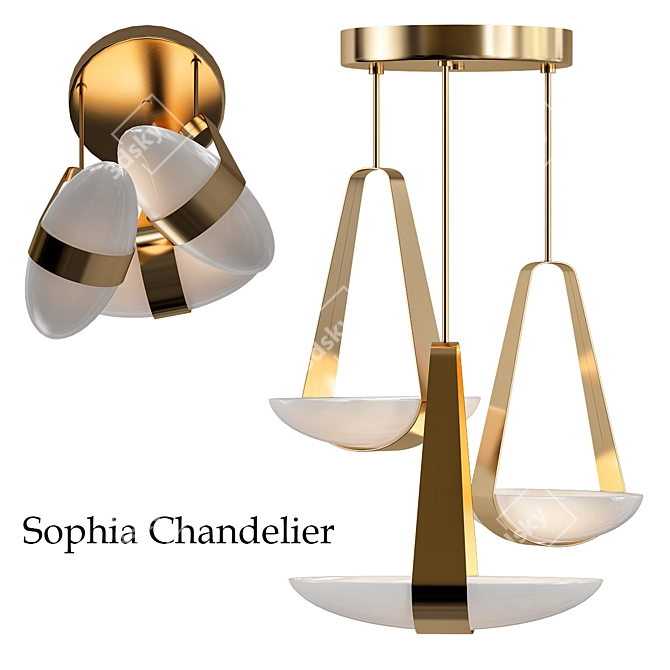 Sophisticated Sophia Chandelier 3D model image 1