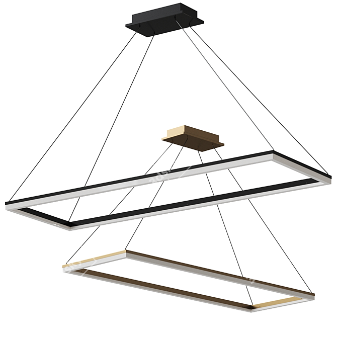 Sleek Circ Square Pendant Light by GROK 3D model image 3