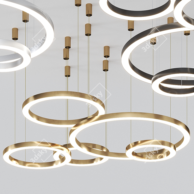 Elegant Mahlu Pendant Light 3D model image 1