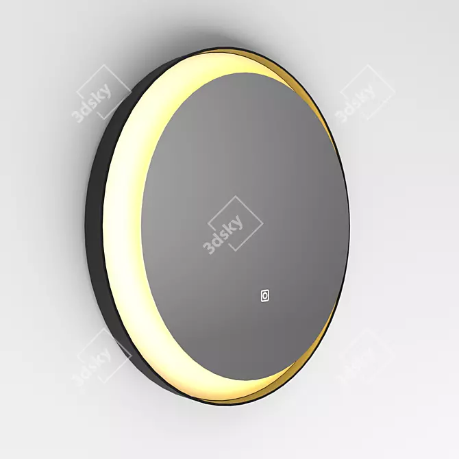 LuminaMoon: Round Illuminated Mirror 3D model image 4