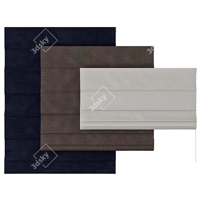 Elegant Roman Curtains for Nursery 3D model image 2