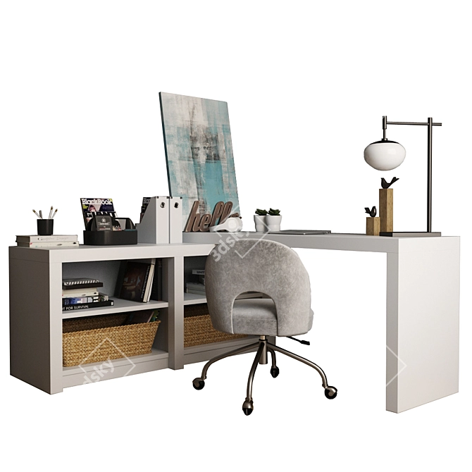 Dillon Peninsula Desk Set 3D model image 1