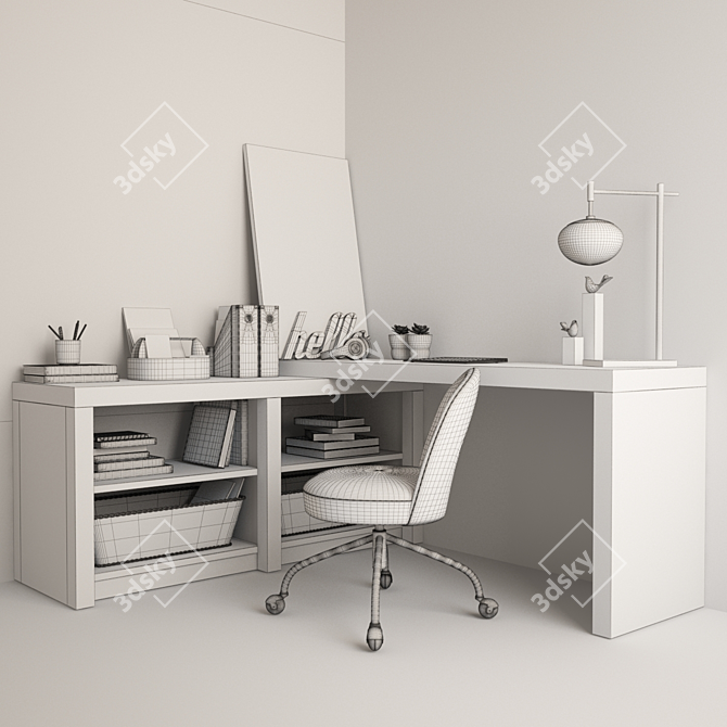Dillon Peninsula Desk Set 3D model image 4