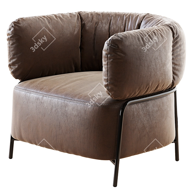 Modern Leather Armchair: Calligaris QUADROTTA 3D model image 4