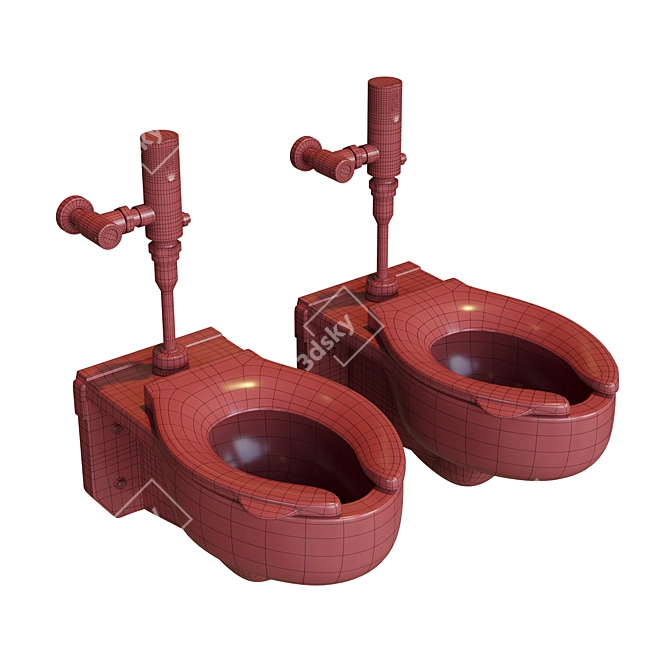 TOTO Wall-Mounted Commercial Toilet 3D model image 5