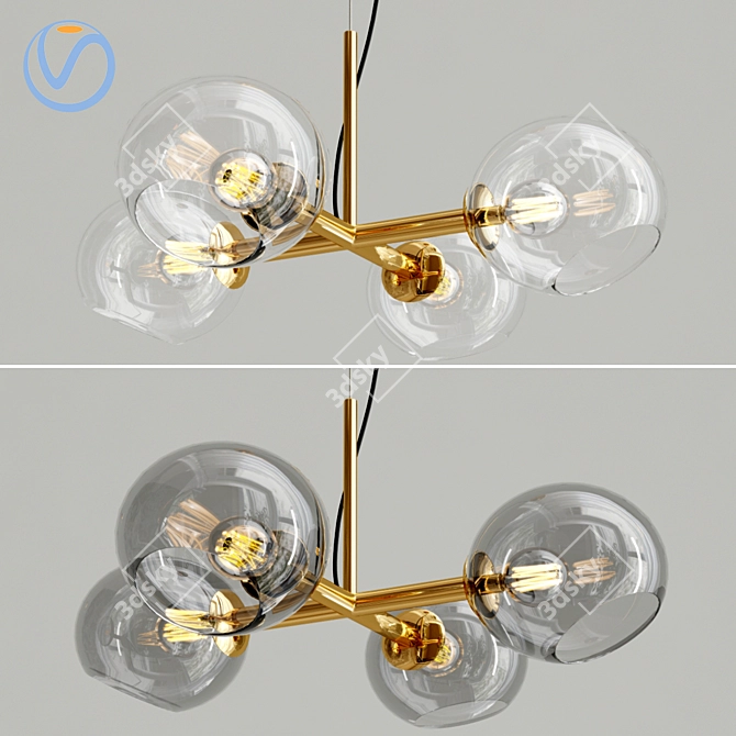 Staggered Glass Chandelier - 4 Light

Sleek Glass Chandelier: 4-Light Glow 3D model image 1