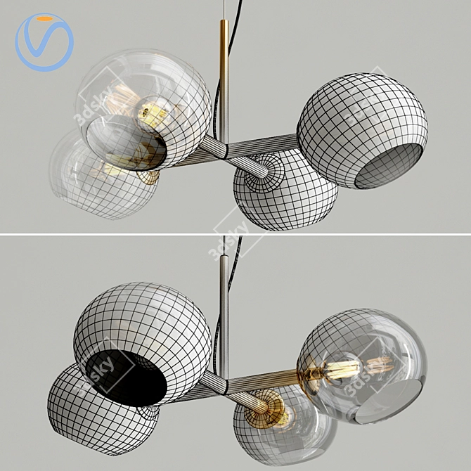 Staggered Glass Chandelier - 4 Light

Sleek Glass Chandelier: 4-Light Glow 3D model image 2