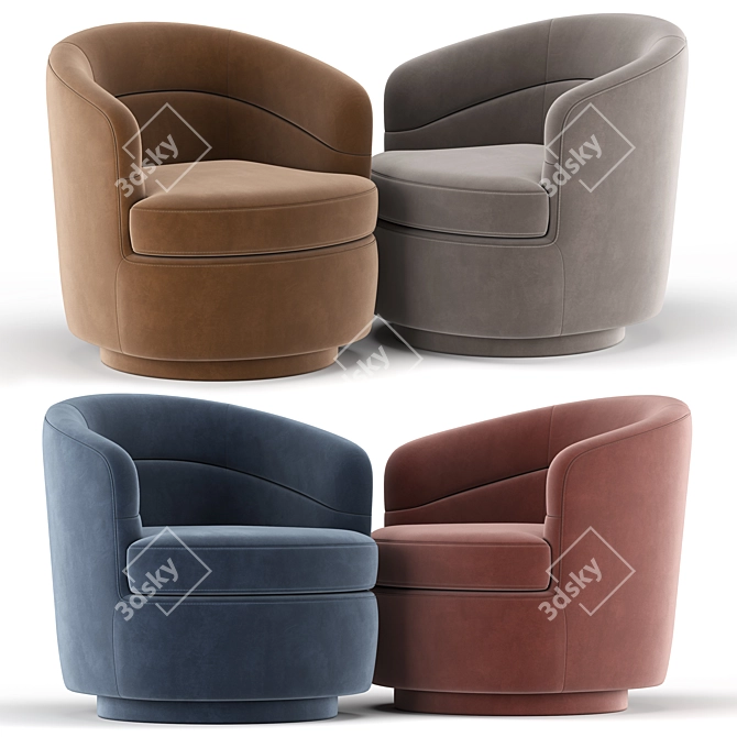 Elegant Viv Swivel Chair 3D model image 1