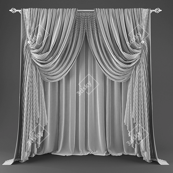 Elegant Drapery for Chic Décor 3D model image 2