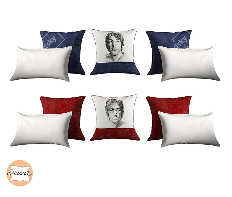 The Beatles Cushion Set by Softer 3D model image 1