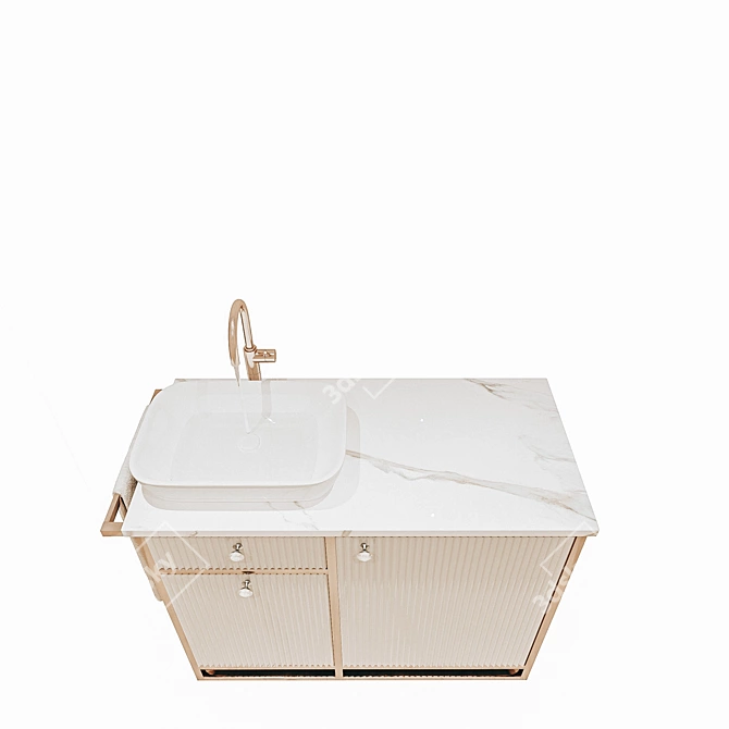 Modern Vanity Set with Storage 3D model image 3