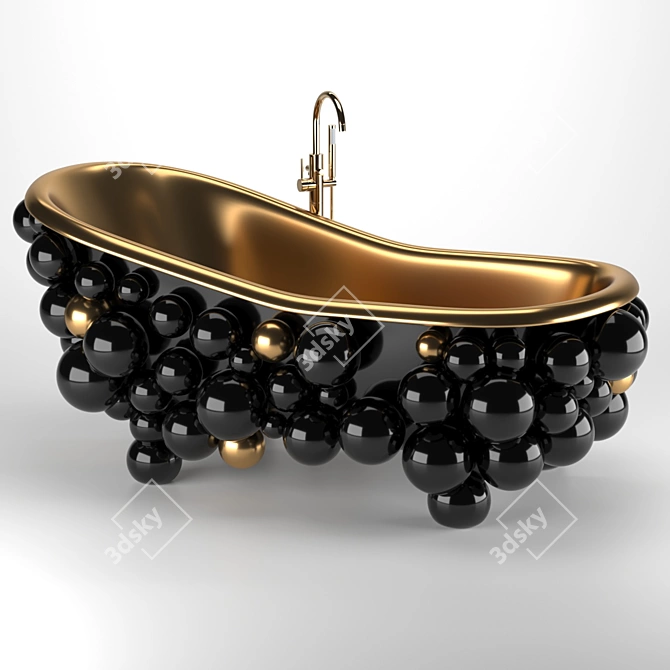 Newton Bathtub - Art Deco Style Luxury Bath 3D model image 1