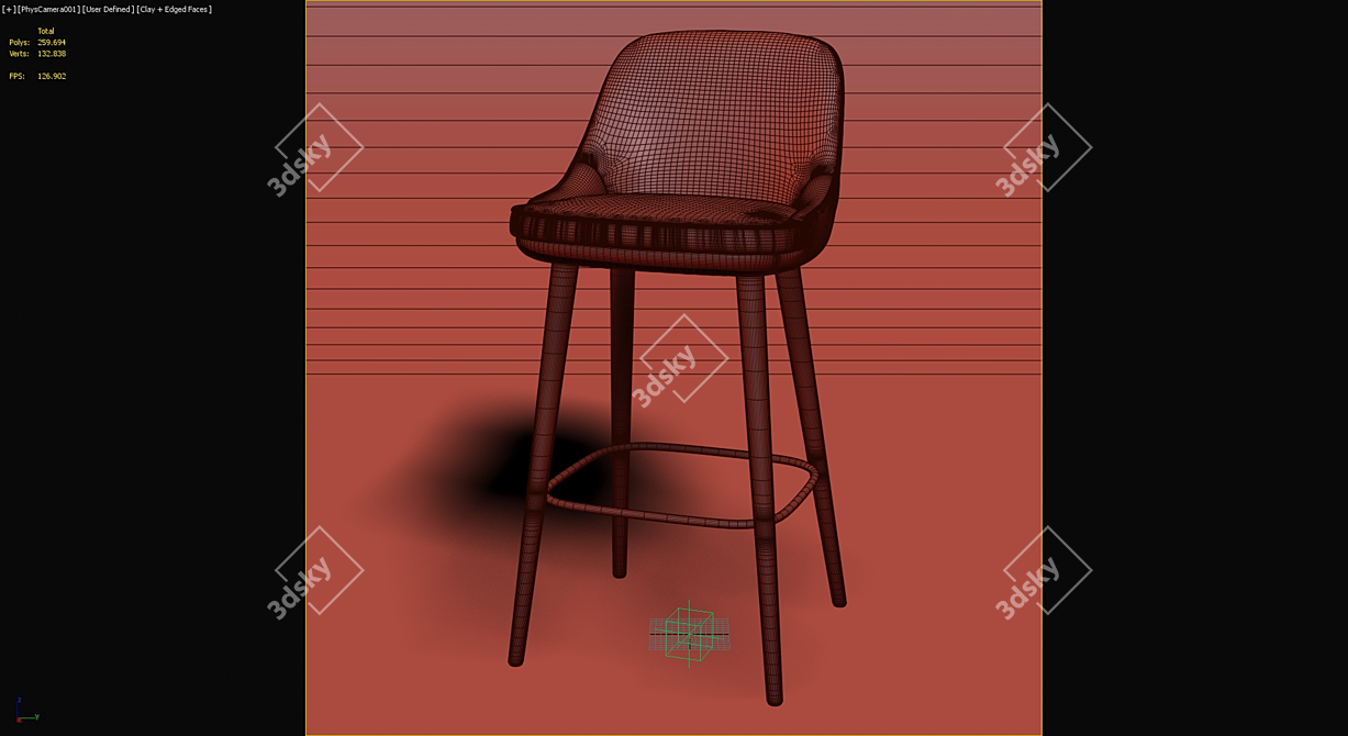 Walter Knoll Bar Stool: Sleek and Stylish 3D model image 5