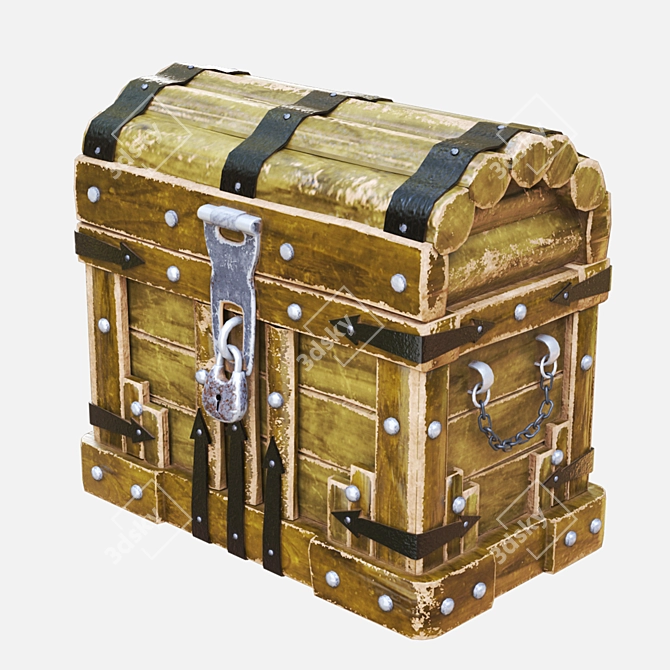 Vintage Treasure Chest 3D model image 1