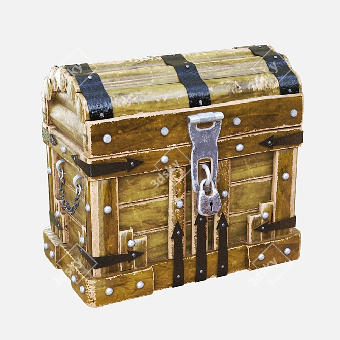 Vintage Treasure Chest 3D model image 2